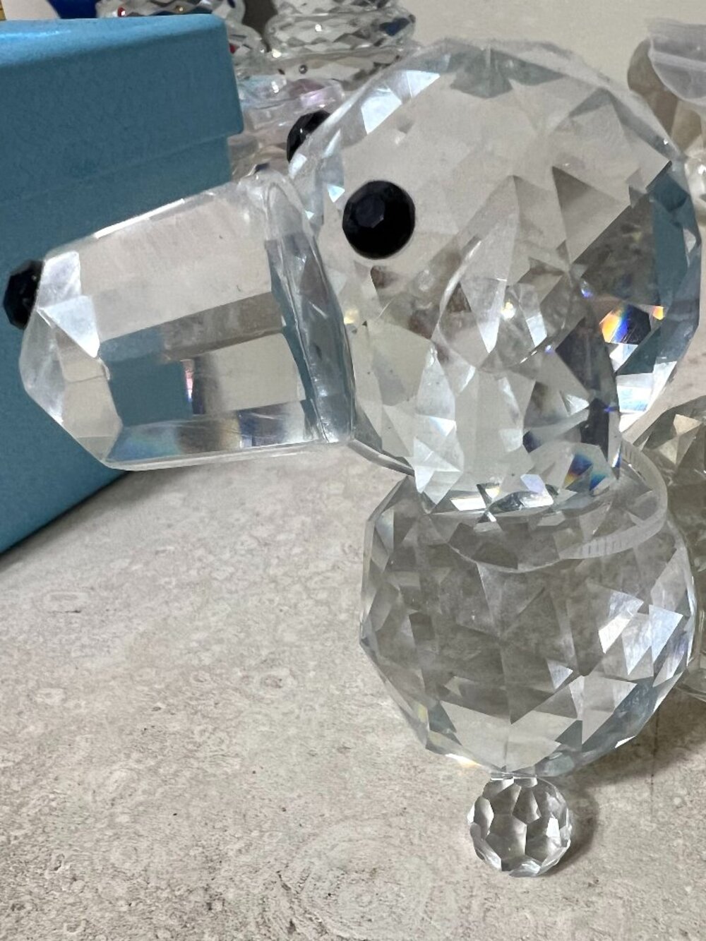 Crystal DASHOUND Weiner Dog - Clear + Black Accents - Dotson Puppy 3" x 4"